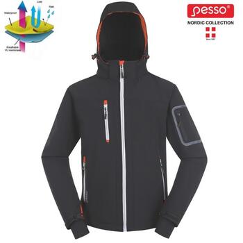 Pesso Софтшелл куртка ACROPOLISPM, с капюшоном, серая, M, 310г/м², водонепроницаемая/ветрозащитная, TPU мембрана, светоотражающая (ACROPOLISPM)