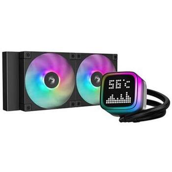 Deepcool Šķidrais CPU dzesētājs R-LP240-BKMSNC-G-1, 240mm, 72.04 cfm, 3400 apgr./min, 2 ventilatori, ARGB, pret noplūdēm (R-LP240-BKMSNC-G-1)