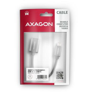 Axagon USB адаптер RUCM-AFAC 1x USB-C, 1x USB-A, 0.2 м, металлический корпус, 5 Гбит/с, 3A (RUCM-AFAC)