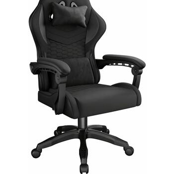Genesis spēļu krēsls Shinai S4 NFF-2363, melns, ekrādāda, audums, neilons, regulējams augstums, regulējami roku balsti (NFF-2363)
