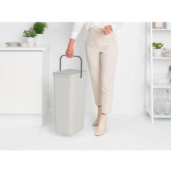 Brabantia Sort & Go мусорное ведро 214424, 40 л, 62 см, 34,5 см, 26,8 см, пластик, с крышкой, настенное крепление (214424)