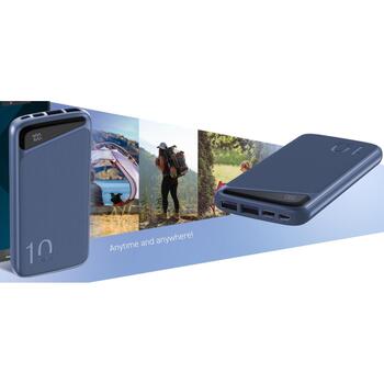 Navitel Power Bank PWR10 MX Blue, 10000mAh, 3.7V, 37Wh, 2xUSB-A, 1xUSB-C, 1xMicro-USB, защита от перезарядки (PWR10 MX Blue)