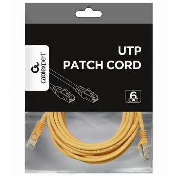 Gembird patch kabelis PP6U-3M/Y, 3m, dzeltena, CAT 6, U-UTP, 0.07kg (PP6U-3M/Y)