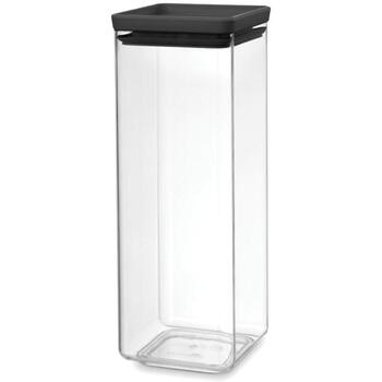 Brabantia контейнер 122408, 2,5л, тёмно-серый, квадратный, силиконовая крышка, можно мыть в посудомоечной машине (122408)