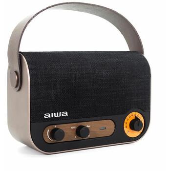 AIWA портативное радио RBTU-600, 2x5 Вт RMS, BT 4.2+EDR, FM, AUX, USB, 2200 мАч, 6 ч, 75 Гц-18 кГц (RBTU-600)