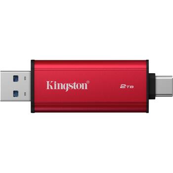 Kingston Dual Портативный SSD SPSD/2TB, 2000 GB, USB 3.2 Gen 2, скорость чтения 1050 MB/s, скорость записи 950 MB/s (SPSD/2TB)