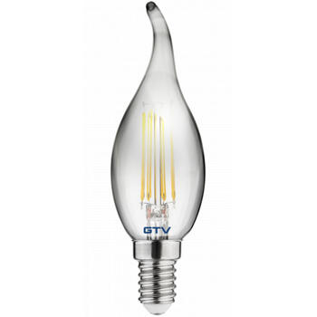 Gtv LED лампочка E14, LD-C35FP4-18L, 4 W, 200 lm, 1800 K, AC220-240V, 360°, FILAMENT серый (LD-C35FP4-18L)