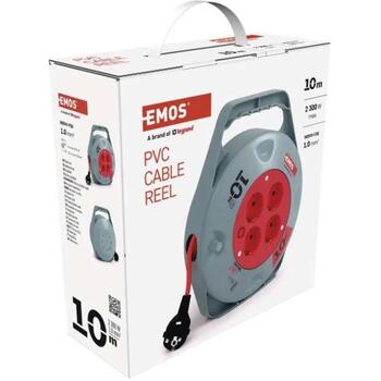 Emos Удлинитель P19510, 10 м, 4 розетки, 230 В, 10 А, PVC, IP20, H05VV-F3G, термозащита (P19510)