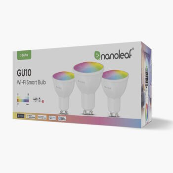 Набор умных Wi-Fi ламп GU10 RGB-CW для праздничного настроения 3 шт 5 W 440 lm Nanoleaf Essentials Matter N7502B02-3GU10 Nanoleaf (N7502B02-3GU10)