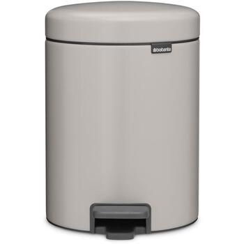 Brabantia NewIcon 252204 ведро с педалью, 5 л, Soft Grey, нержавеющая сталь, непроницаемое для запахов (252204)