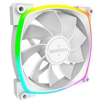 Montech Datora korpuss ventilators RX120 PWM WHITE 3 IN 1, 120mm, 1600RPM, 27dB, 3xRGB LED, 4-pin PWM, Rifle bearing (RX120 PWM WHITE 3 IN 1)