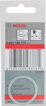 Reducējošais gredzens 30 x 25 x 1,2 mm, Rokas ripzāģiem, rokas sausajiem griežņiem, paneļzāģiem, galda zāģiem PRO REDUCTION RING RIPZĀĢA ASMENIM, 2600100210, BOSCH (2600100210)
