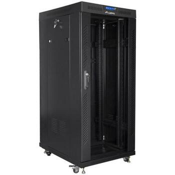 Lanberg RACK установка шкафа 19 22U 800x800 FF01-8822-12BL, 800кг, 4 вентилятора 230V, LCD дисплей, черный, с заземлением (FF01-8822-12BL)