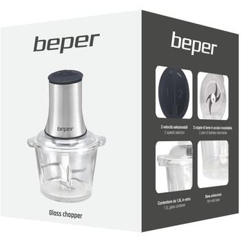 Beper Измельчитель пищи P102ROB001, 500W, 1.5L, 2.1kg, ножи из нержавеющей стали, система безопасности (P102ROB001)