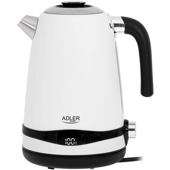 Adler Электрический чайник AD 1295w, 1.7 л, 2200 Вт, нержавеющая сталь, 360° поворотная база, белый (AD 1295w)