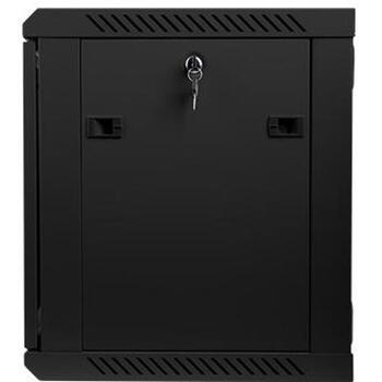 Lanberg настенный шкаф 19'' 9U WF01-6409-10B, 600mm, 450mm, 9U, 60kg, IP20, стеклянные двери, 2 вентиляционных отверстия (WF01-6409-10B)