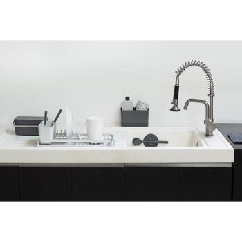 Brabantia trauku birste ar turētāju 117589, 0,1kg, 6x11x23,5cm, tumši pelēka, ergonomisks rokturis, piesūceknis (117589)