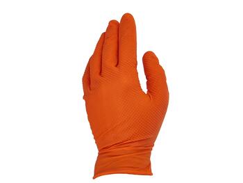 Geko Нитриловые перчатки SOLID GRIP G75201-XXL, 50 шт., XXL, оранжевые, 3D алмазная текстура (G75201-XXL)