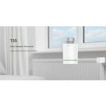 Ezviz CS-T55 умный термостат для радиатора, 5-30°C, ±0.1°C, Zigbee 3.0, Apple HomeKit, белый (CS-T55)