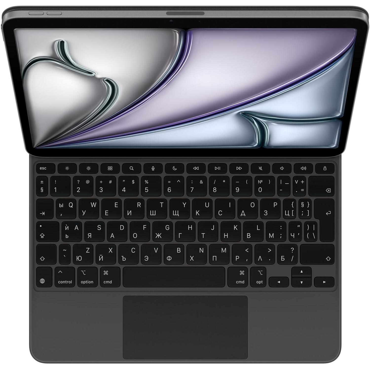 Apple Клавиатура для iPad Air 11 дюймов (M4, M3) MGYX4RS/A, Apple Smart коннектор, QWERTY, черный, с трекпадом (MGYX4RS/A)