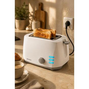 Brock BT 1002 WH Тостер, 800 Вт, 2 отсека, 6 уровней, разморозка, подогрев, съемный поддон (BT 1002 WH)