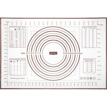 Browin Silikona paklājiņš 780000, 60x40cm, 0.4mm, -40 līdz +230°C, ar trafaretiem un kulinārijas kalkulatoru (780000)