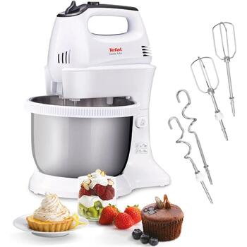 Tefal Quickmix ручной миксер HT312138, 300 Вт, 5 скоростей, Турбо режим, Нержавеющая сталь (HT312138)