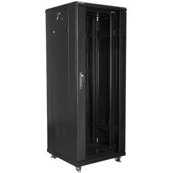 Lanberg напольный шкаф FF01-6632-12B, 600mm, 32U, 800kg, 2 вентилятора, IP20, 4 вертикальные рейки (FF01-6632-12B)