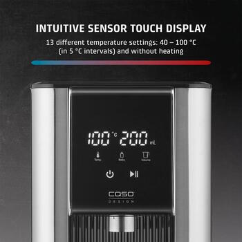 Быстрый диспенсер мгновенного горячего водоснабжения 2600W 2.5 L нержавеющая сталь чёрный серебристый HW620 Caso (01892)