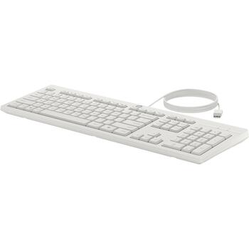 HP 225 проводной комплект мыши и клавиатуры AW5S6AA#ABB, USB, 1200 DPI, оптическая, 3 кнопки, полноразмерная, белый, 1.8 м (AW5S6AA#ABB)
