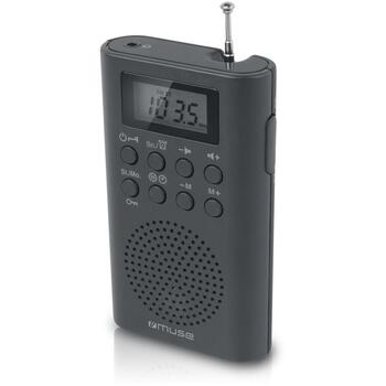 Muse Портативное радио M-03R, 2xAAA, FM 20 предустановленных станций, ЖК-дисплей, будильник, таймер сна (M-03R)