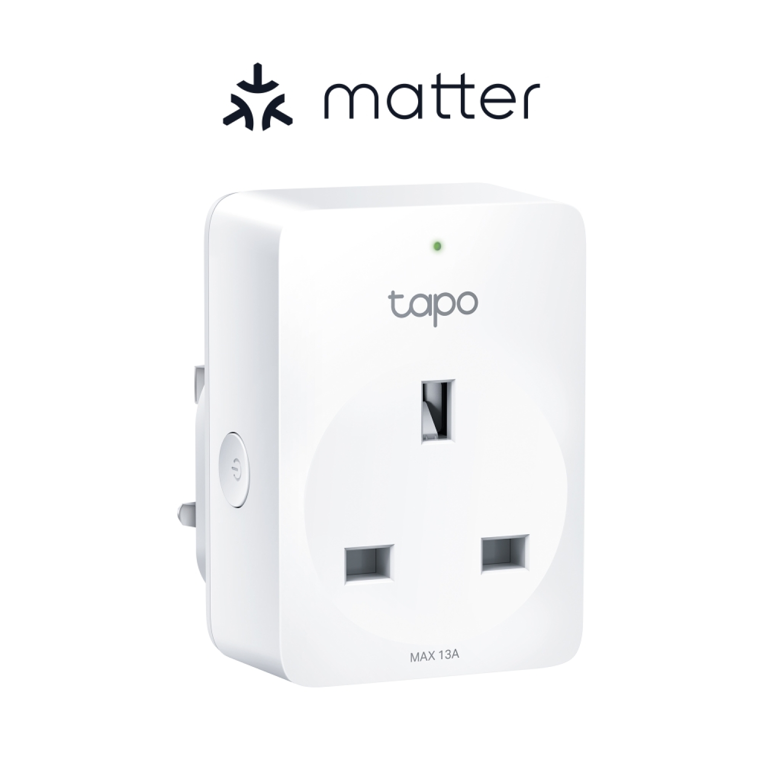TP-Link Tapo P110M умная розетка, 13A, 2990W, 2.4GHz WiFi, Matter, контроль энергии, компактная (Tapo P110M)