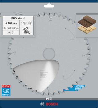 Ripzāģa disks 250x30 mm Optiline Wood, Paneļzāģiem PRO WOOD RIPZĀĢA ASMENS, 2608640643, BOSCH (2608640643)