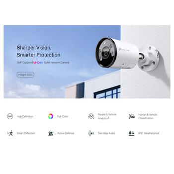 TP-Link InSight S355 уличная IP камера видеонаблюдения Bullet 5 MP IP67 Full-Color двусторонний аудио InSight S355 (2.8 mm) Белый (INSIGHT S355(2.8MM))