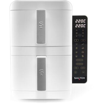 Salter Gaisa fritieris EK6642WHTVDE, 2400W, 9l, 2 grozi, digitālais panelis, 9 programmas, mazgājams grozs (EK6642WHTVDE)