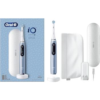 Oral-B elektriskā zobu birste iO9 Aqua Marine, magnētiskā piedziņa, 7 režīmi, 2 min taimeris, spiediena sensors, ceļojumu futrālis (iO9 Aqua Marine)