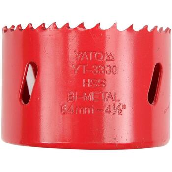 Yato биметаллическая коронка YT-3330, 64 мм, HSS M3, 40 мм, 4-6 TPI, 5/8