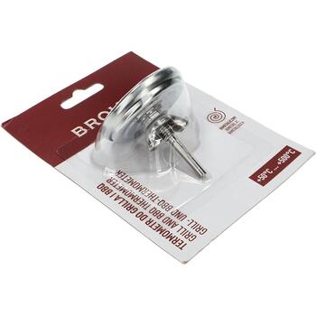 Browin Grila un BBQ termometrs 101240, 50-500°C, bimetāla, 5.3 cm, analogais, fiksēts zondes, nerūsējošais tērauds (101240)