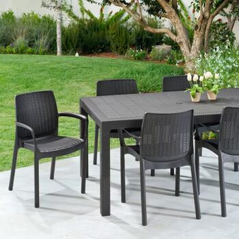 Keter Садовый стул Bali Mono 29190206939, 55x58x83см, 3.3кг, с подлокотниками, устойчив к УФ (29190206939)
