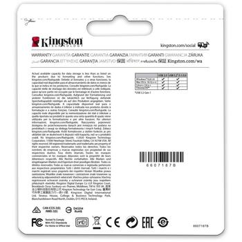 Kingston DataTraveler USB флешка DTMC3G2/128GB, 128 ГБ, 200 МБ/с, USB Type-A, металлический корпус, кольцо для ключей (DTMC3G2/128GB)