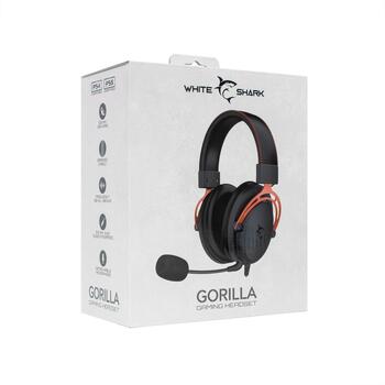White Shark Наушники GORILLA BLACK/RED GH-2341, 2.0, 32Ω, 120dB, 2m, съемный микрофон, 3.5mm (GORILLA BLACK/RED)