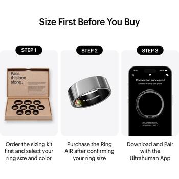 Ultrahuman Ring Air UHRA-AS-09, размер 9, титан, Bluetooth 5.0, iOS и Android, водонепроницаемый до 100 м (UHRA-AS-09)