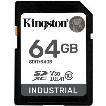 Kingston Карта памяти SDIT/64GB, 64 ГБ, microSDXC UHS-I, A1, V30, U3, 100 МБ/с, 80 МБ/с (SDIT/64GB)