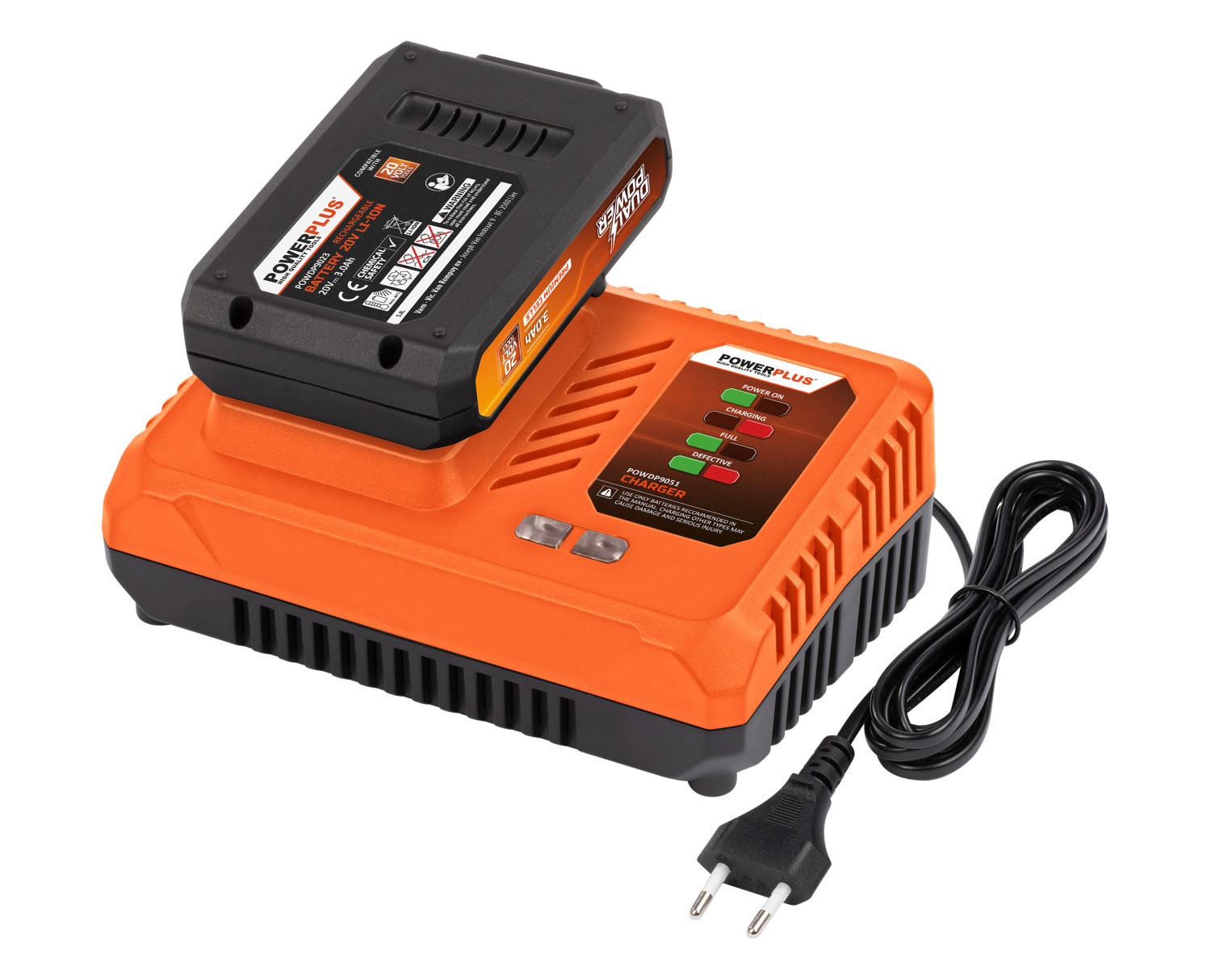 Akumulators 20V instrumentu barošanai 3.0Ah Li-Ion saderīgs ar 20V Powerplus instrumentiem POWDP9023 Powerplus (POWDP9023)