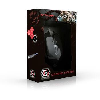 Gembird USB datorpele GAMING MUSG-001-R, 2400 DPI, 6 pogas, ergonomisks dizains, 1.3m kabelis (MUSG-001-R)