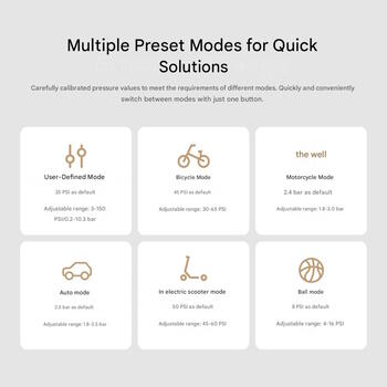 Kompakts pārnēsājams elektriskais gaisa kompresors ar digitālo spiediena displeju and 2500 mAh akumulatoru Portable Electric Air Compressor 2 Pro BHR9099GL Xiaomi (BHR9099GL)