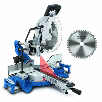 Scheppach Торцовочная пила HM305SL 5901223901, 305мм, 2000Вт, 5000об/мин, 2x48°, -50°/+50°, 340x105мм, лазер (5901223901)