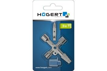 Hogert HT1W761 atslēga vadības skapjiem, 85mm, cinkots cinks, 2 kvadrātveida caurumi 5/8mm, 10mm trīsstūra, 9mm spalvu (HT1W761)