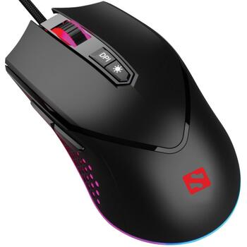 Sandberg Azazinator мышь 640-20, 6400 DPI, 7 кнопок, USB Type-A, 1,5 м кабель, черный, кнопки, подсветка (640-20)