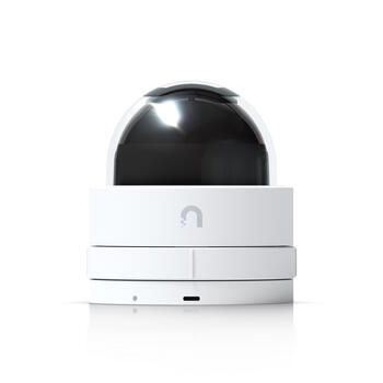 IP PoE наблюдательная камера 2K 4 MP 2688×1512 PoE 30 fps ультраширокий угол обзора 102.4° IR ночное видение до 20 м AI детекция событий RJ45 монтаж потолок/стена UVC-G5-Dome Ultra Белая Ubiquiti (UVC-G5-DOME-ULTRA)